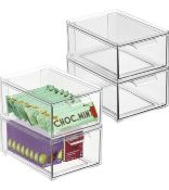 RP £57.99 mDesign Kitchen Storage Drawer Box Plastic Storage Box Pull-Out Drawer, 4-Pack