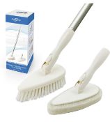 RRP £21.99 Qaestfy Shower Cleaning Brush and Scrubber Scourer Combo with 51" Detachable Long Handle