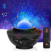 LED Star Light Projector, Starry Bluetooth Speaker Remote Ocean Wave Music Projection Lamp, Colour