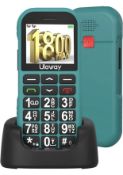 RRP £27.99 Ushining Big Button Mobile Phone Dual Sim, Bluetooth, Torch FM Radio with Charging Dock