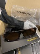 RRP £32 Set of 2 x KANASTAL Y2k Sunglasses Womens Mens, Rectangle Sunglasses Vintage UV Protection