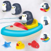 RRP £84 Set of 6 x Tcvents Bath Toys, Cute Baby Bath Tub Toys for Toddlers Spray Boat Penguin
