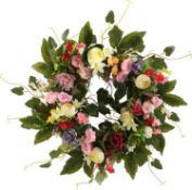 RRP £70 Set of 2 x HooAMI 20" Door Wreath, Artificial Colorful Flower Front Door Wreaths All