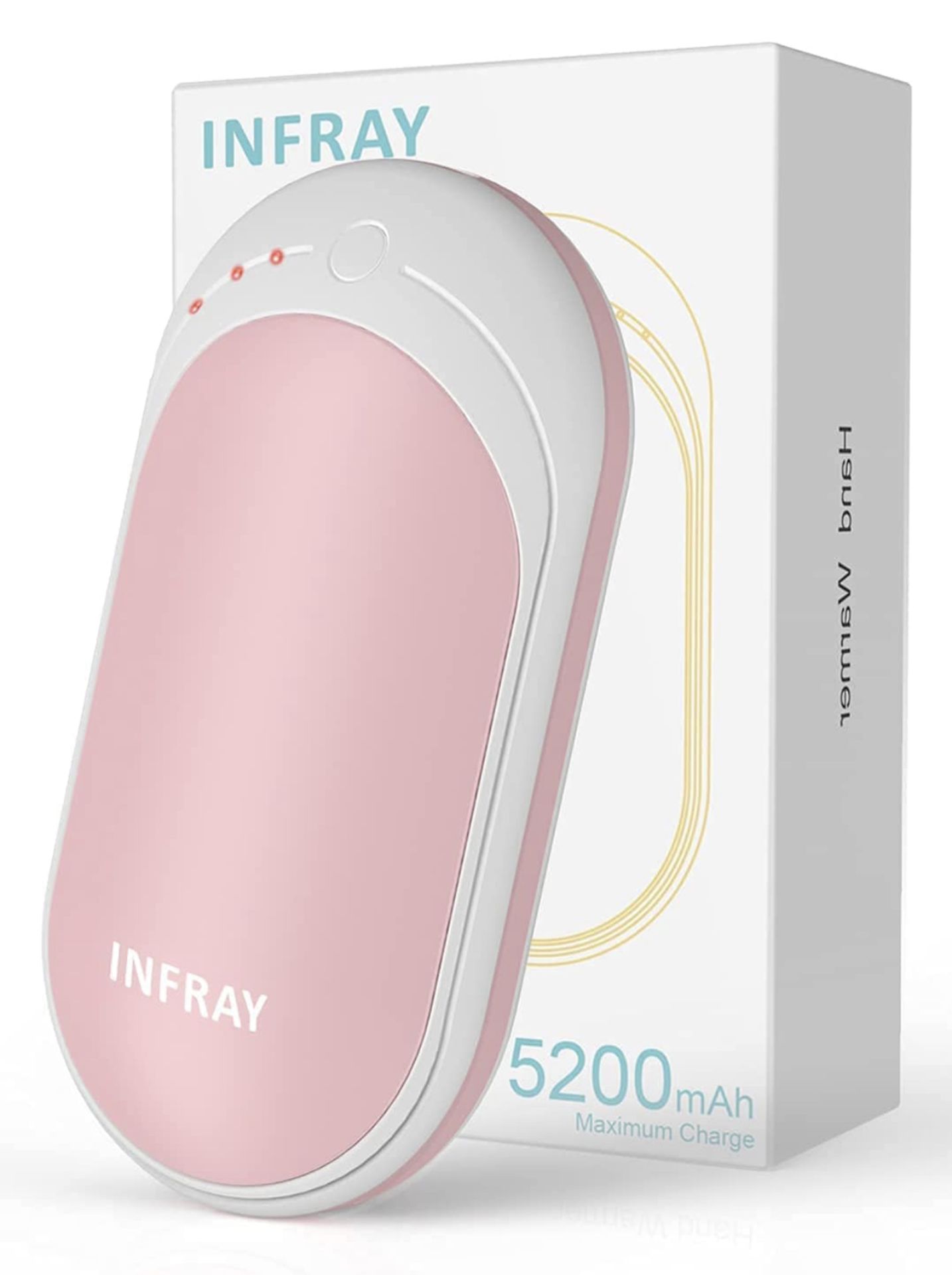 RRP £19.99 Infray Hand Warmers 1-Pack Rechargeable USB Power Bank Electric Pocket Warmer