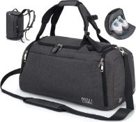 RRP £29.99 Sports Duffle Bag with Shoes Compartment and Wet Pocket, 42L Waterproof Gym Bag