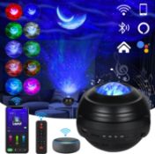 LED Star Light Projector, Starry Bluetooth Speaker Remote Ocean Wave Music Projection Lamp, Colour
