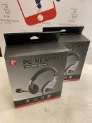 RRP £18 Set of 2 x VCOM Computer Headset with Microphone, Wired Stereo Headphones with Separate