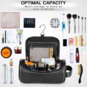 Water-Resistant PU Leather Toiletry Bag for Men Travel Wash Bag Gym Toiletries Organizer with Wet