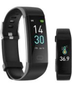 RRP £29.99 Houan Activity Tracker Fitness Smart Watch with Body Temperature Heart Rate Waterproof