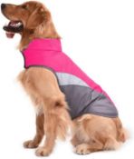 RRP £17.99 Tineer Reflective Vest Waterproof Pet Dog Puppy Outdoor Jacket. XL Rose