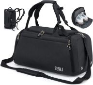 RRP £29.99 Sports Duffle Bag with Shoes Compartment and Wet Pocket, 42L Waterproof Gym Bag