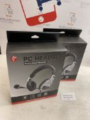 RRP £18 Set of 2 x VCOM Computer Headset with Microphone, Wired Stereo Headphones with Separate