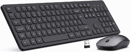 RRP £60 Set of 3 x TedGem Wireless Keyboard and Mouse, 2.4GHz Ultra-Thin Full-Size Ergonomic
