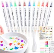RRP £22 Set of 2 x Magical Water Painting Pen -12Colour Painting Floating Pens, Erasable Markers