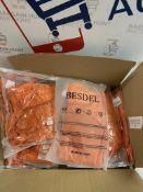 RRP £120 Set of 10 x Besdel Women's Deep V One Piece Babydoll Lace Bodysuit Sleepwear, 2XL