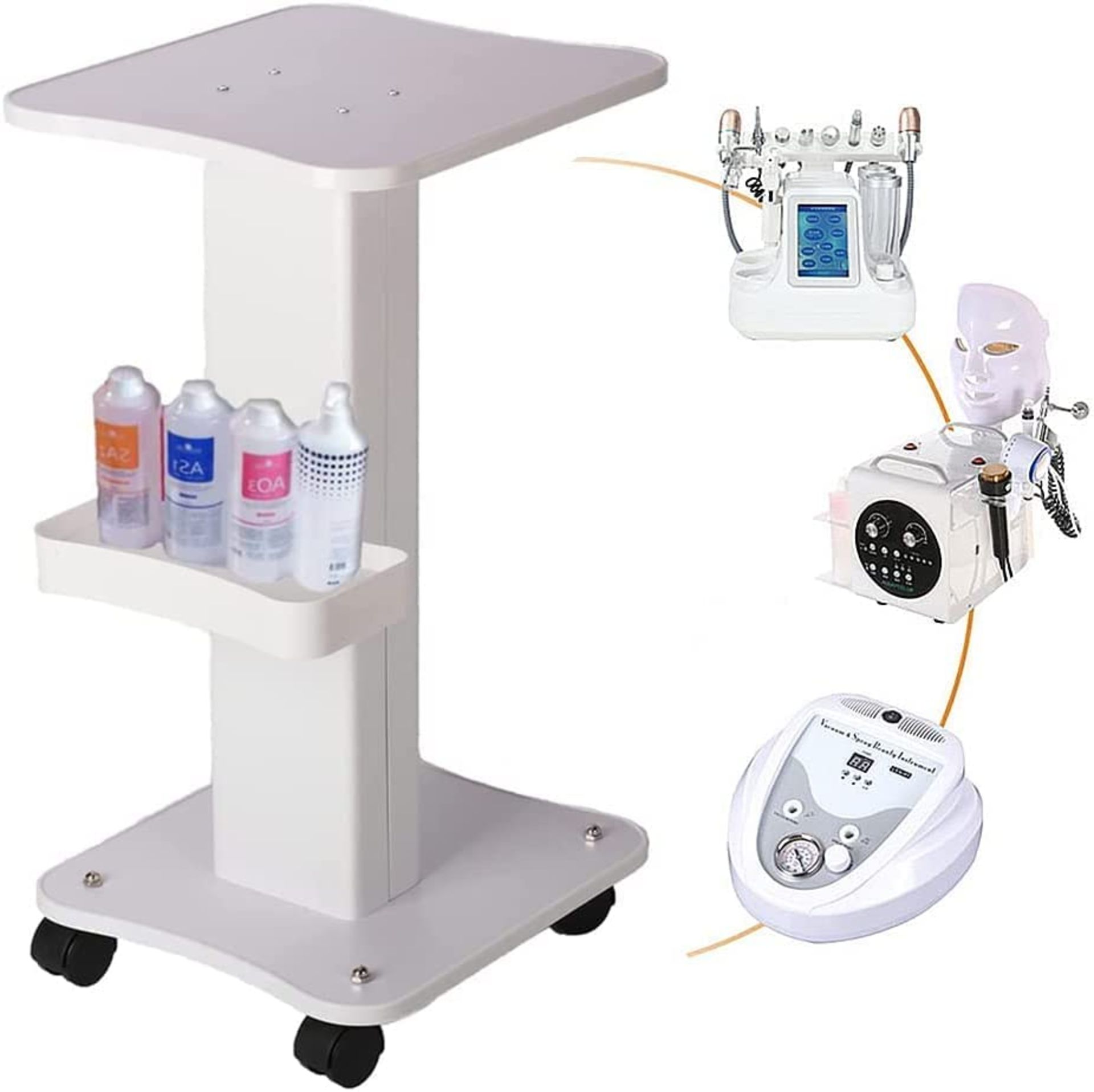 RRP £79.99 ybaymy Salon Trolley Cart with Wheels, Spa Trolley Beauty Cart Salon Rolling Tray Spa