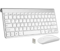 RRP £38 Set of 2 x Cubeplug Wireless Keyboard and Mouse Combo Whisper Quiet