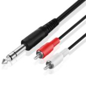 RRP £126 Set of 18 x TNP Premium Stereo 1/4 Inch Male to Dual RCA Female Y Cable Adapter Splitter