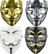 RRP £50 Set of 10 x 4-Pieces V for Vendetta Mask Set,Guy Fawkes Face Mask Fancy Kit for Cosplay