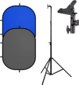 RRP £88.99 Selens Blue Grey Screen Backdrop Photography Background 150x200cm with Heavy Duty Light
