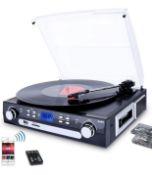 RRP £54.99 DIGITNOW! Vinyl Record Player Bluetooth Turntable with Stereo Speakers Vinyl to MP3
