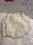 RRP £27.99 Dokotoo Women V Neck Lace Crochet Tunic Tops Casual Short Sleeve Blouse Shirt, 2XL