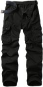 AKARMY Men's Lightweight Casual Tactical Trousers Military Combat Relaxed Fit Cargo Pants, 42