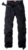 RRP £34.99 Must-Way Men's Work Trousers Camouflage Army Combat Cotton with 8 Pockets, 30