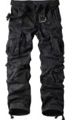 RRP £34.99 Must-Way Men's Work Trousers Camouflage Army Combat Cotton with 8 Pockets, 42