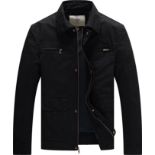 RRP £46.99 WenVen Men's Lapel Jacket Casual Cotton Coat Outdoor Windproof Jacket, XL
