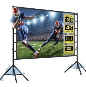 RRP £59.99 Lejiada Projector Screen and Stand 100" 4K HD Outdoor Projector Screen