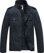RRP £49.99 WenVen Men's Lightweight Cotton Jacket Casual Leisure Jacket, XL
