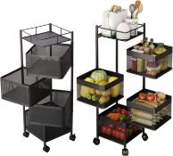 RRP £69.99 ybaymy Kitchen Rotating Vegetable Rack Movable Kitchen Storage Rack 4 layer Rotating