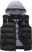 Wantdo Men's Plus Size Winter Puffer Gilet Warm Gilets Windproof Body Warmer Vest Cotton Padded,