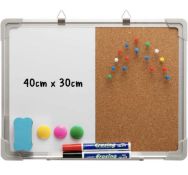 Doeworks Combination Whiteboard Double Sides 40cm x 30cm Magnetic Board Set RRP £19.99