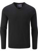 RRP £19.99 Charles Wilson Men's Fine Knit Cotton V-Neck Jumper, Large