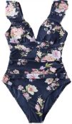 RRP £31.99 CUPSHE Women's One Piece Swimsuit Tummy Control Swimming Costume, M