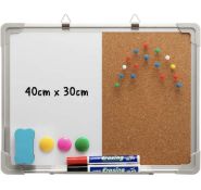 Doeworks Combination Whiteboard Double Sides 40cm x 30cm Magnetic Board Set RRP £19.99