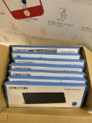 RRP £140 Set of 7 x Omoton Wireless Keyboards, White/ Black Keyboards