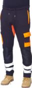 RRP £29.99 HASHOOB Mens Hi Viz Work Trousers Fleece Work Joggers Army Trousers FL-01, XXL