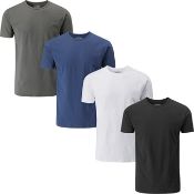RRP £36.99 Charles Wilson 4 Pack Men's Comfort Stretch Crew Neck T-Shirt, Medium