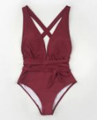 RRP £31.99 CUPSHE Women's One Piece Swimsuit Tummy Control Swimming Costume, S