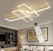 RRP £129.99 Eidisuny Light Fixture Ceiling Rectangle Geomoetric Colour Changing with Remote