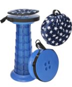 RRP £27.99 ALEVMOOM Upgraded Retractable Camping Stool Portable Telescopic Collapsible Stool