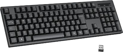 RRP £48 Set of 3 x cimetech 2.4G Wireless Keyboard, QWERTY UK Full-Size Layout, USB Computer