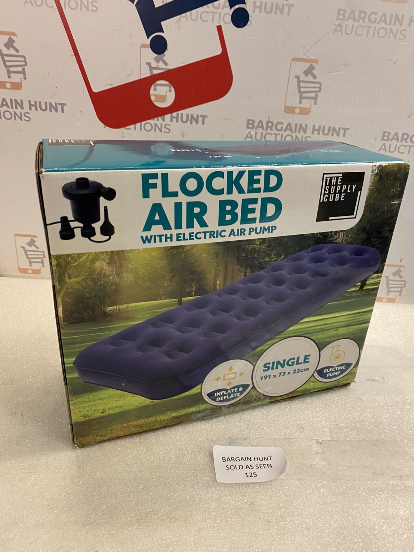 RRP £23.99 The Supply Cube Blow Up Bed with AC Pump Inflatable Airbed portable Mattress, Single - Image 2 of 2