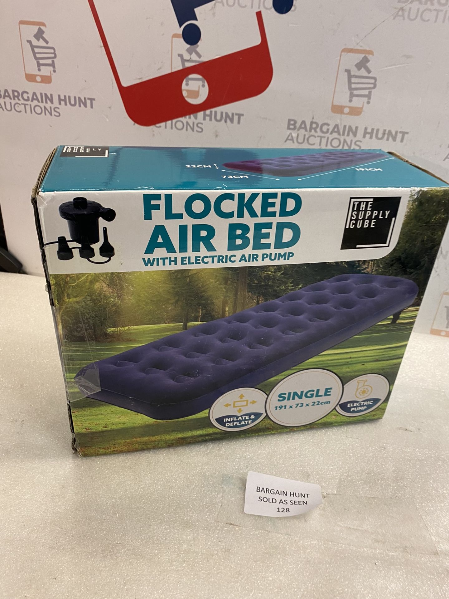 RRP £23.99 The Supply Cube Blow Up Bed with AC Pump Inflatable Airbed portable Mattress, Single - Image 2 of 2