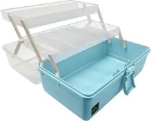 RRP £22.99 Calogy Craft Box, 13 inch 3 Layers Multipurpose Craft Organizer and Storage Cabinet