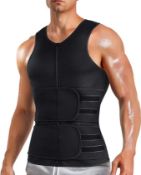 RRP £25.99 Sauna Vest for Men with Waist Trainer Neoprene Sauna Sweat Suit Slimming shirt Workout