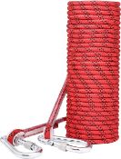 ENJOHOS 8mm Climbing Rope, Professional Safety Rope with Carabiner, Carrying Weight 950kg 15m